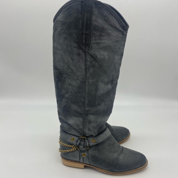 Very Volatile Gray Distressed Tall Boots - Picture 3 of 9